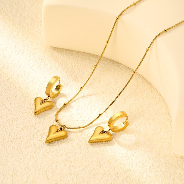 LUXUKISSKIDS Schmuck-Set Ohrringe und Anhänger, Edelstahl, Gold, Kinder - Bild 1