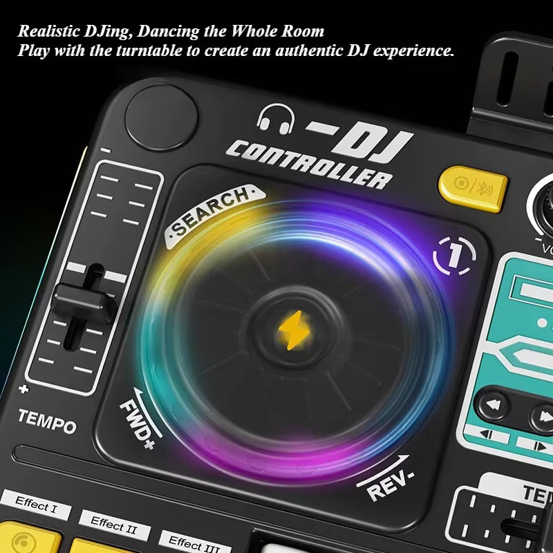 CONUSEA Kinder-DJ-Mixer-Controller-Spielzeug, Musikinstrument, mit Mikrofon, elektronische Klaviertastatur - Bild 4