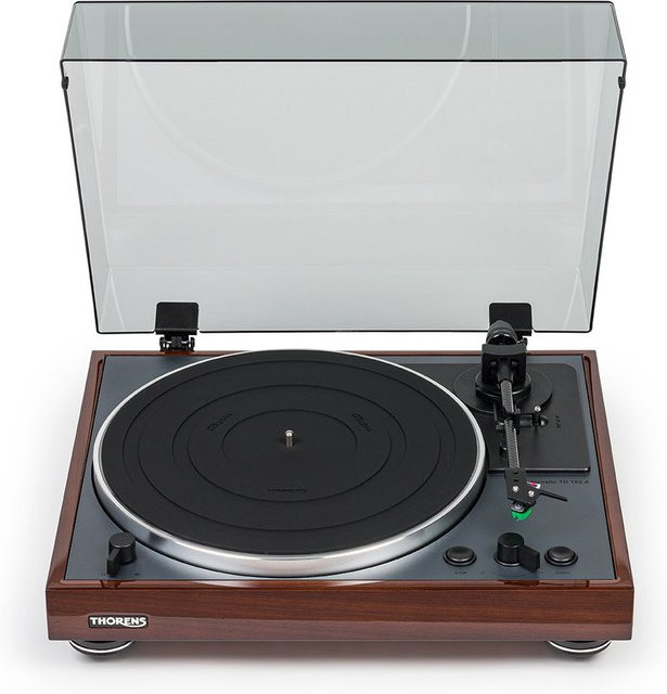 Thorens Plattenspieler TD 102 A in Nussbaum Hochglanz Braun - Bild 1