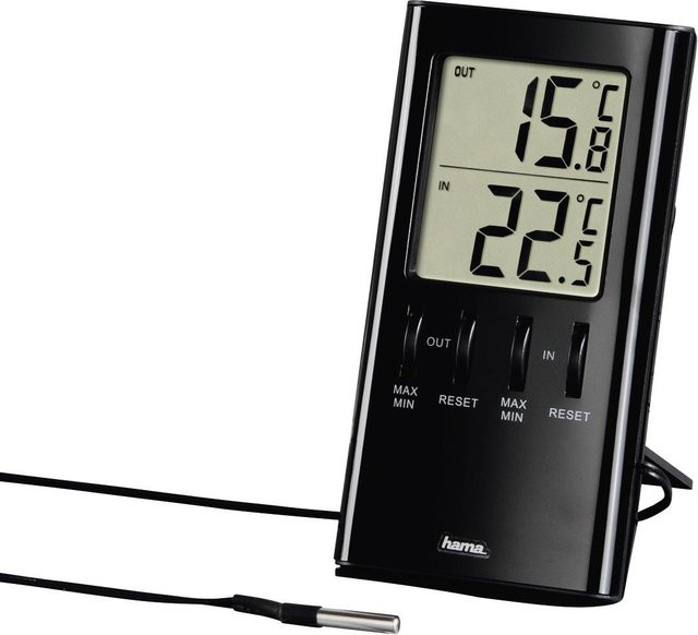 Hama LCD-Thermometer T-350 Schwarz - Bild 1