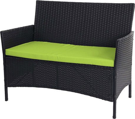 MVG Gartenbank 2-Sitzer aus Stahl und Polyrattan mit Polstern in Schwarz, B/H/T: 106 x 83 x 60 cm - Bild 1