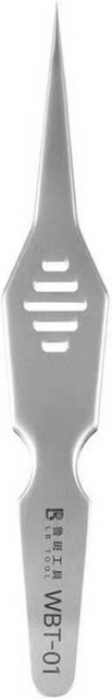 Spitze Pinzette LB Tool WBT-01 aus Edelstahl in Silber für Profis - Bild 1