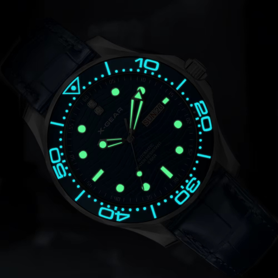 X-GEAR Armbanduhr, Analoguhr, Edelstahl, Blau, Diamantbesetzt, Herren - Bild 2