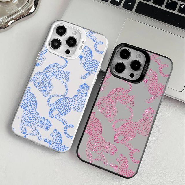 C-Classic Leopard iPhone Case für iPhone 11-16, transparente Anti-Fall TPU Hülle in Schwarz - Bild 1
