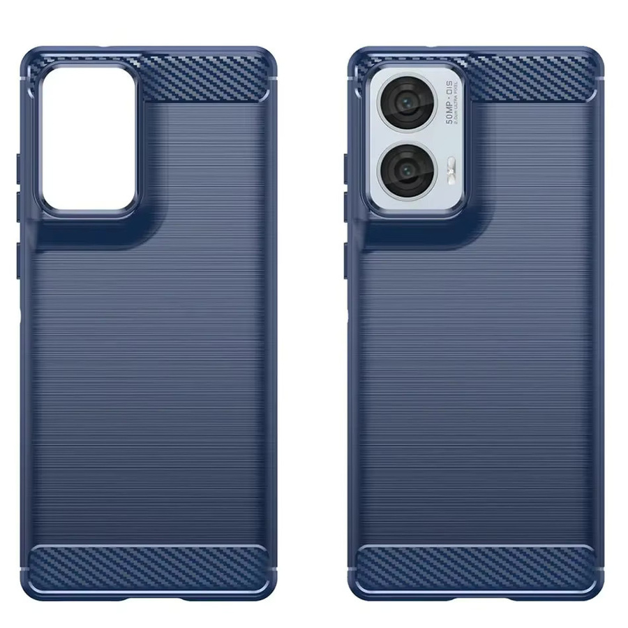 Motorola Schutzhülle Carbon Gebürstet TPU Rugged Armor Case für Moto G85 G75 G55 G45 G35 in Schwarz oder Blau - Bild 4