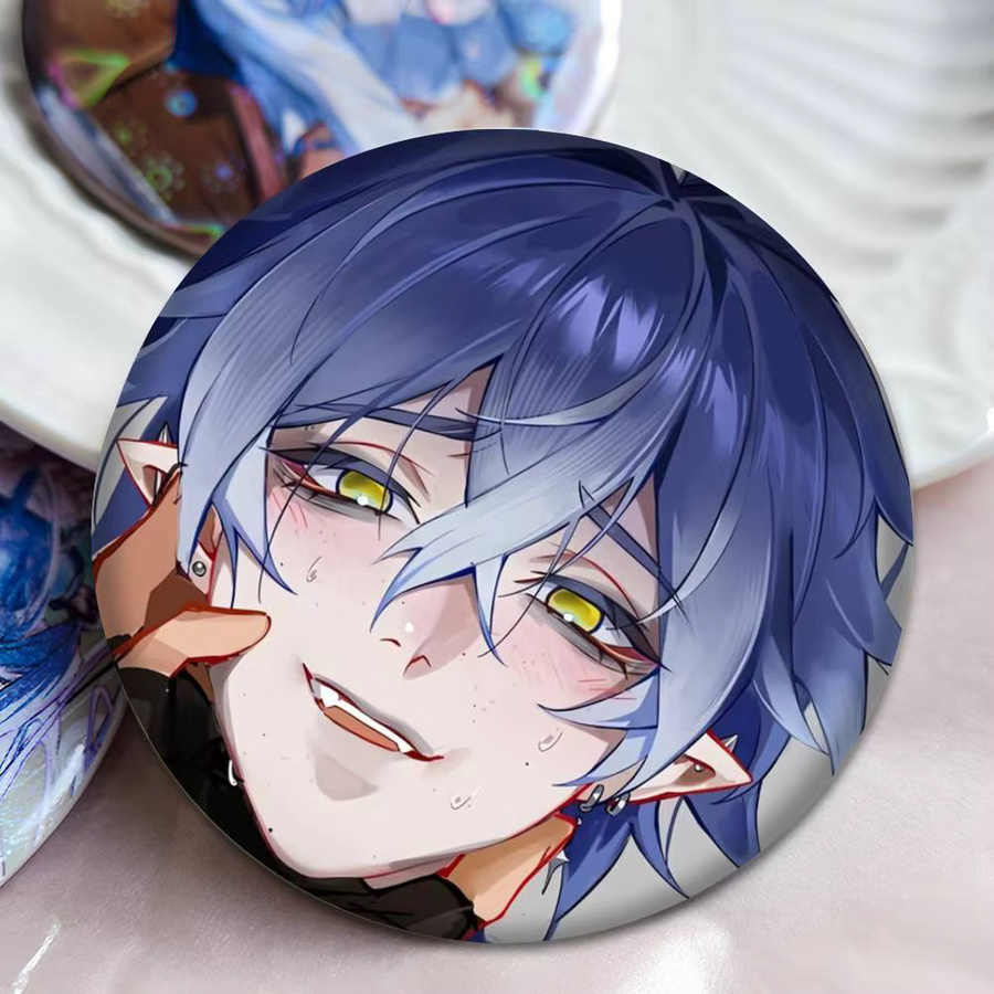 Genshin Impact Flins-Abzeichen, Manga-Ikonen-Pins, runde Cartoon-Broschen - Bild 4