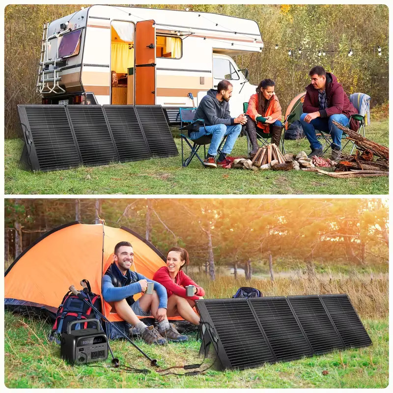 Sukflow Solarpanel Faltbar 200 W Monokristallines Solarladegerät Schwarz für Camping und Outdoor - Bild 5
