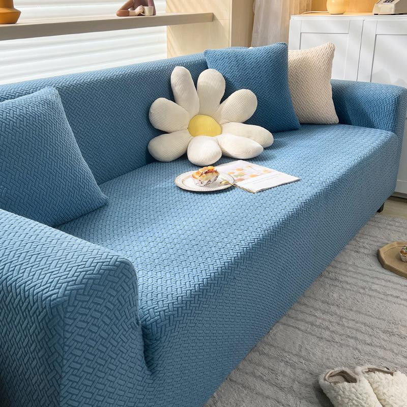 Yiran Furniture Elastischer Sofabezug aus Baumwolle und Polyester in Beige für 1-Sitzer, Breite: 90-140 cm - Bild 3