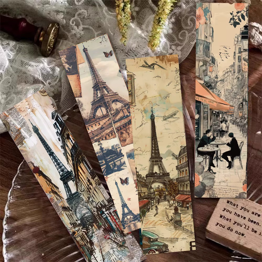 30 Stück Romantische Paris Lesezeichen mit Ästhetischen Landschaftsmotiven in Mehrfarbig aus Papier - Bild 2