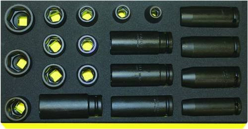 Stahlwille TCS 50IMP/51IMP/19 Werkzeugset mit Einsätzen in Gelb und Schwarz - Bild 1