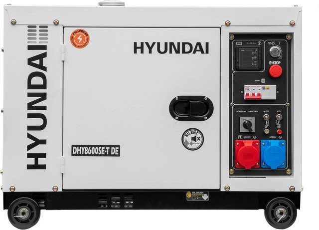 Hyundai Silent Diesel-Generator DHY8600SE-T DE mit 12 PS Motor und 6.0 kW in Weiß - Bild 1