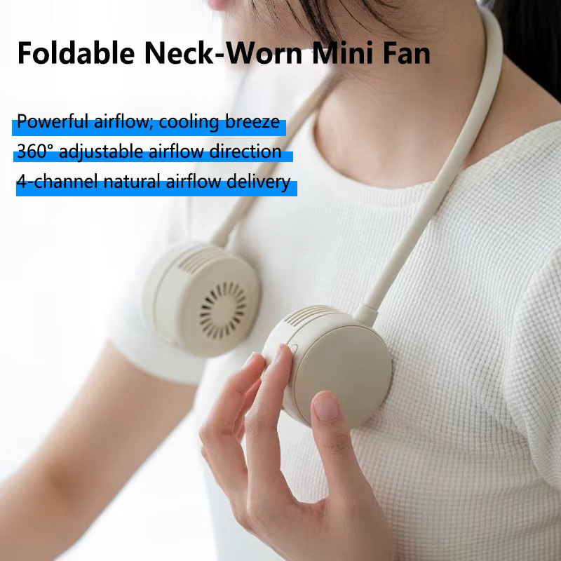 Lenovo Mini Nackenventilator Pink mit 360 Grad Oszillation und wiederaufladbarem Akku - Bild 2