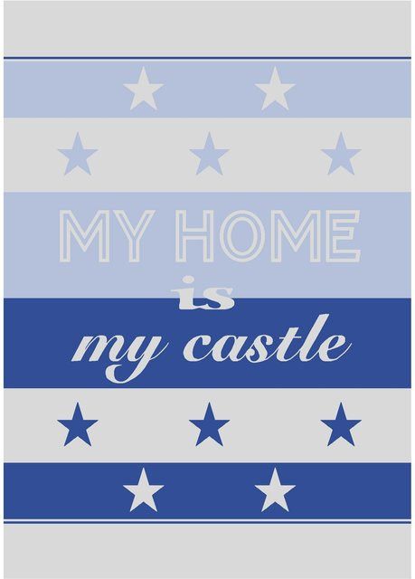 Geschirrtuch MY HOME IS MY Ross Blau aus Baumwolle Modern - Bild 1