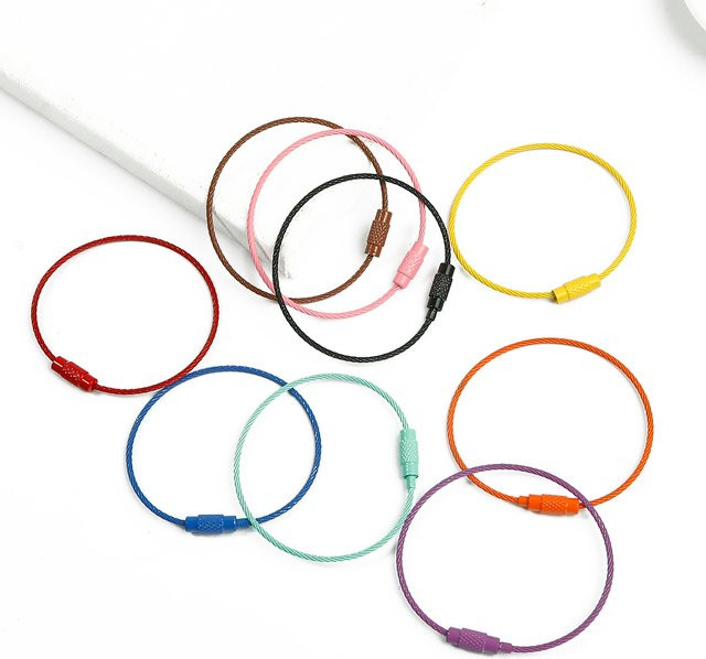 Beadia Schlüsselanhänger Stahl, bunte Drahtschlaufen - Bild 1