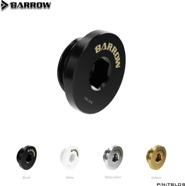 Barrow G1/4 Ultra Dünner Innensechskant-Wasserstopp-Dichtungsverschluss in Silber für 6mm Sechskantschlüssel - Bild 1