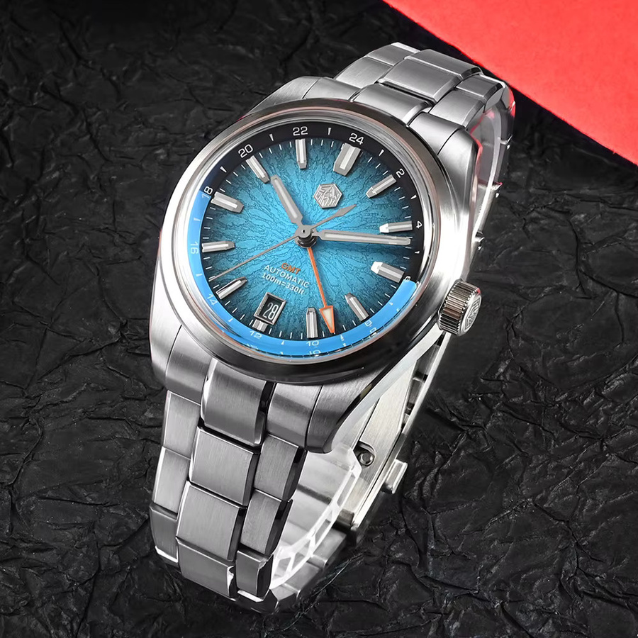 San Martin Armbanduhr GMT, Automatik, Edelstahl, 39 mm, Herren - Bild 3