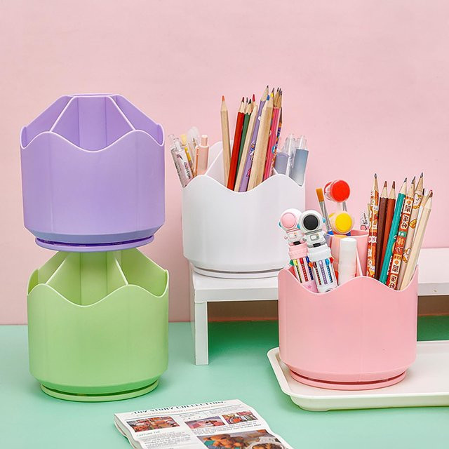 Rotierender Stifthalter Organizer in Grün und Multicolour für deinen Schreibtisch - Bild 1