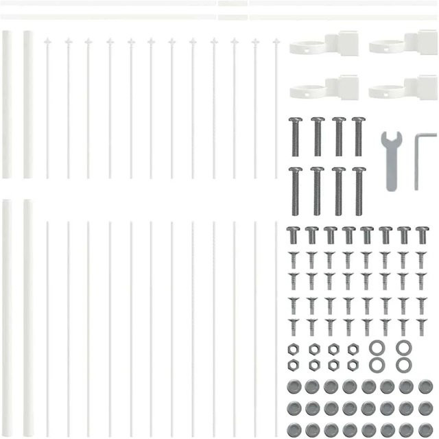 vidaXL Gartenzaun aus pulverbeschichtetem Stahl in Weiß, H x B: 1,7 x 1,5 m - Bild 1