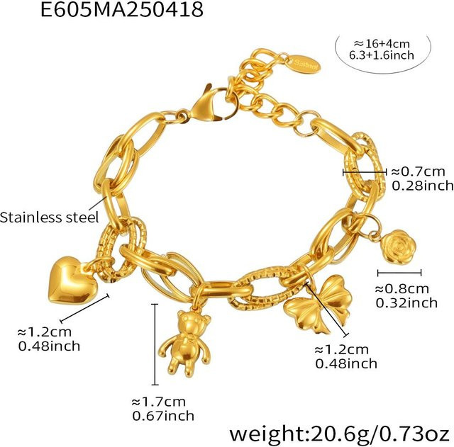 Lucky Star Jewelry Kettenarmband Edelstahl, 18k vergoldet, Gold, Damen - Bild 1