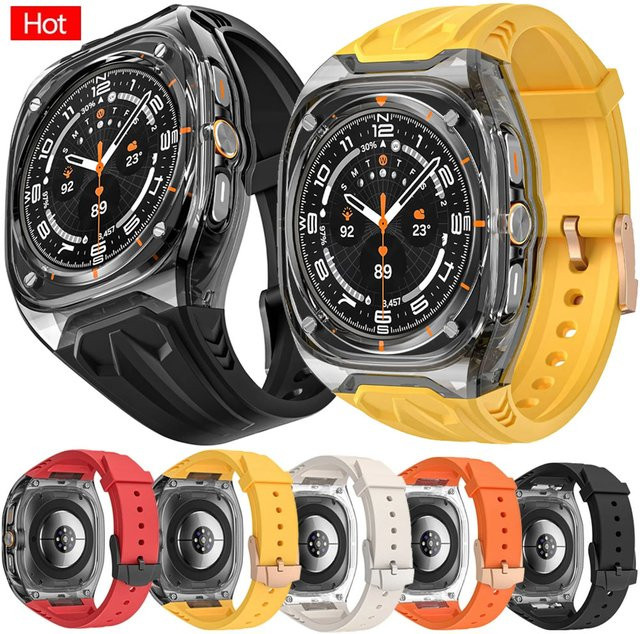 Samsung Uhrenarmband Silikon, Schwarz, Galaxy Watch Ultra 47 mm - Bild 1