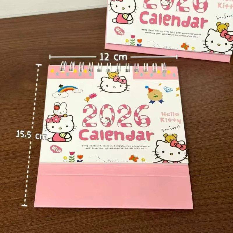 Hello Kitty Tischkalender 2026 von 52TOYS in Pink und Multicolour, monatlicher Papierkalender für deinen Schreibtisch - Bild 4
