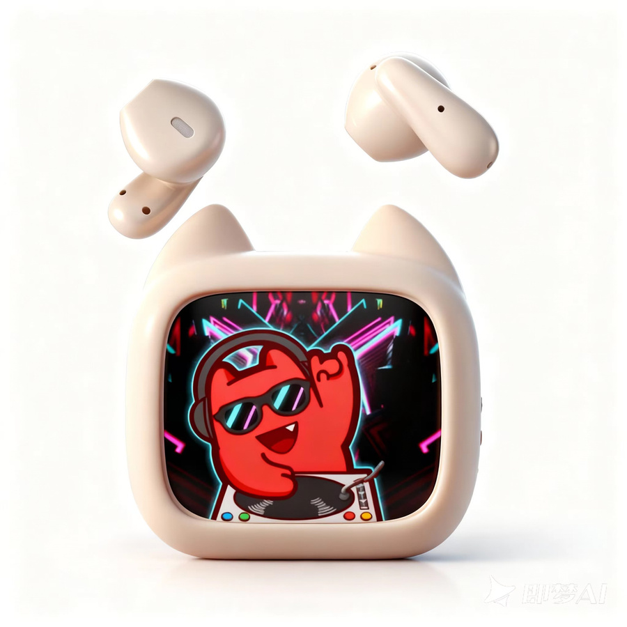 Zombiescat TWS Bluetooth 6.0 Kopfhörer mit Touchscreen, ENC Anrufgeräuschunterdrückung und HiFi-Klang in Beige - Bild 4