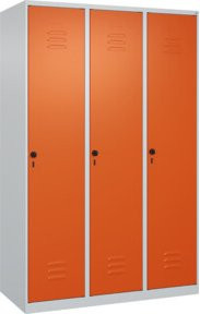 C+P Spind Classic PLUS Spind mit 3 Abteilen, Stahlkonstruktion mit Sicherheits-Drehriegel und 4 Garderobenhaken, H x B x T: 185 x 120 x 50 cm - Bild 1