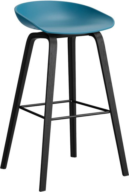 HAY About A Stool AAS 32 Hocker in Blau mit Eichenholz oder Walnussholz und Polypropylen - Bild 1