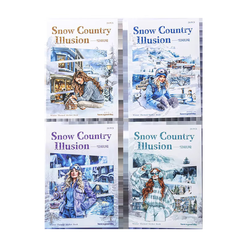 Snowland Dreamscape Series Winter-Themen-Stickerbuch mit 20 mattierten Collagen-Stickern in verschiedenen Farben - Bild 2