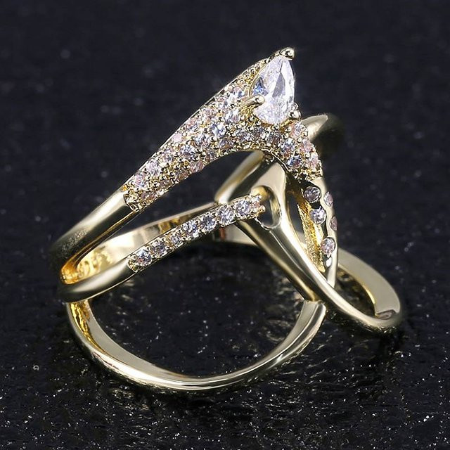 Huitan Damenring, Gold, Zirkonia - Bild 1