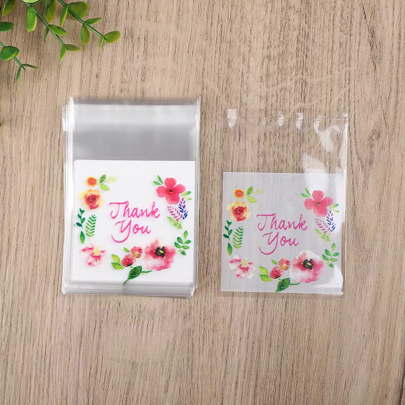 ZQCXLD Selbstklebende Plastiktüten Dankeschön in Transparent für Kekse und Süßigkeiten zur Verpackung bei Hochzeit, Geburtstag oder Party - Bild 2