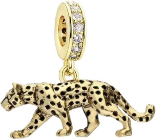 YIRAN Jewelry Anhänger Leopard Gepard, Messing, Gold, Zirkonia, Damen - Bild 1