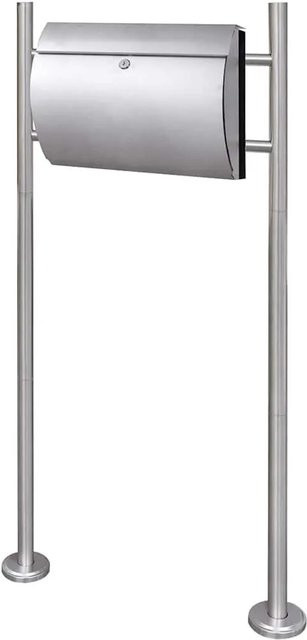 DELUKE Briefkasten JURD aus Edelstahl mit Ständer in Silber, B/T/H: 37,5 x 13 x 31 cm - Bild 1