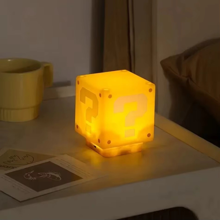 Bandai Super Mario LED-Fragezeichen-Nachtlampe, mit Musik, Gelb - Bild 3