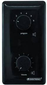 Omnitronic Einbau ELA-Lautstärkeregler und Programmwähler Schwarz 10 W - Bild 1