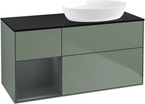 V&B Waschtischunterschrank Finion mit Wandbeleuchtung, Breite: 120 cm, Tiefe: 50,1 cm, Höhe: 50,1 cm, lackiert in Platin matt - Bild 1