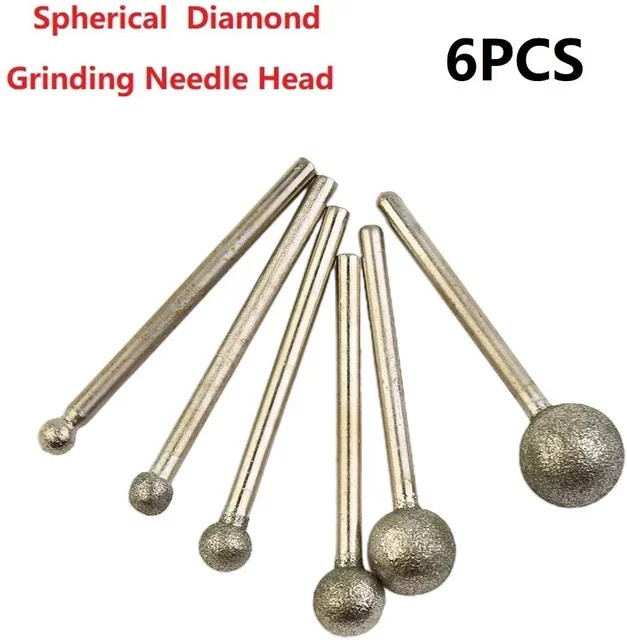 Dremel 6-teiliges Set Schleifkugeln und Schleifscheiben in Silber für Schnitzarbeiten, Gravuren und Bohren, 4mm-12mm - Bild 1