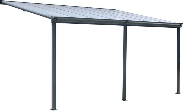 Terrassendach Veranda aus Polycarbonat in Anthrazit, B/T/H: 434 x 303 x 258 cm - Bild 1