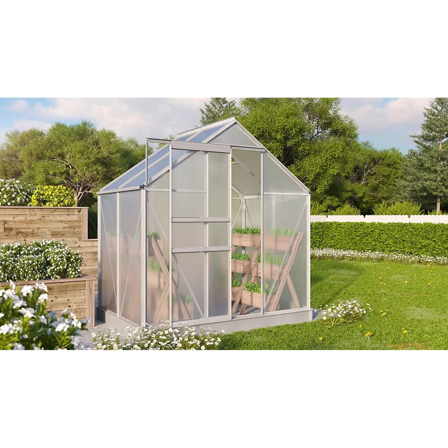 Vitavia Gewächshaus Comet 2500 aus Aluminium mit Polycarbonat-Platten in Silber und Transparent, 2,5 m² - Bild 4