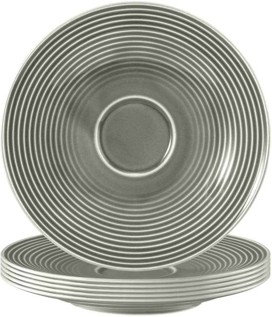 Seltmann Weiden Untertassen Beat Color Glaze Grau aus Porzellan 6er Set Durchmesser: 16,7 cm - Bild 1