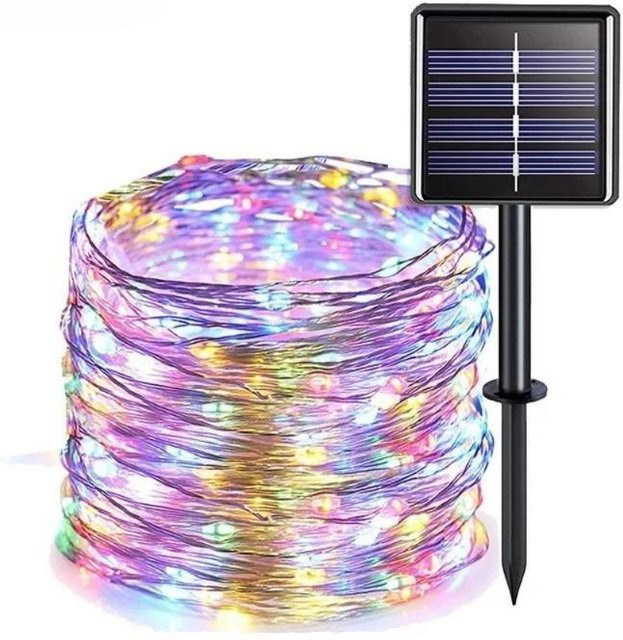Lanzhong Solar LED Lichterkette Outdoor für Garten und Weihnachtsdekoration, 22m mit 200 LEDs, Multicolor, IP65 wasserdicht - Bild 1