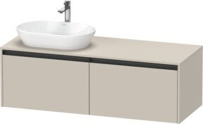 Duravit Waschtischunterschrank Ketho.2 in Taupe Matt mit 2 Auszügen, wandhängend, Breite: 140 cm, Tiefe: 55 cm, Höhe: 45,9 cm - Bild 1