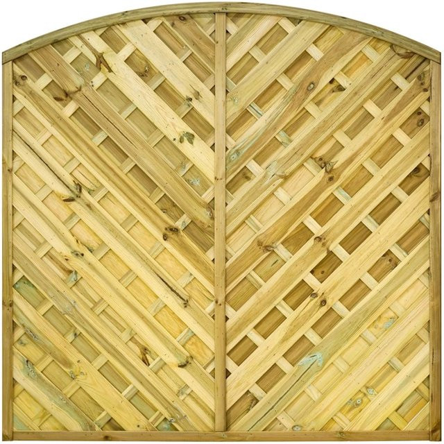 GartenLand Diagonalzaun VARIO Gebogen aus Kiefer Holz in Grün, kesseldruckimprägniert, B/H: 180 x 180 cm - Bild 1