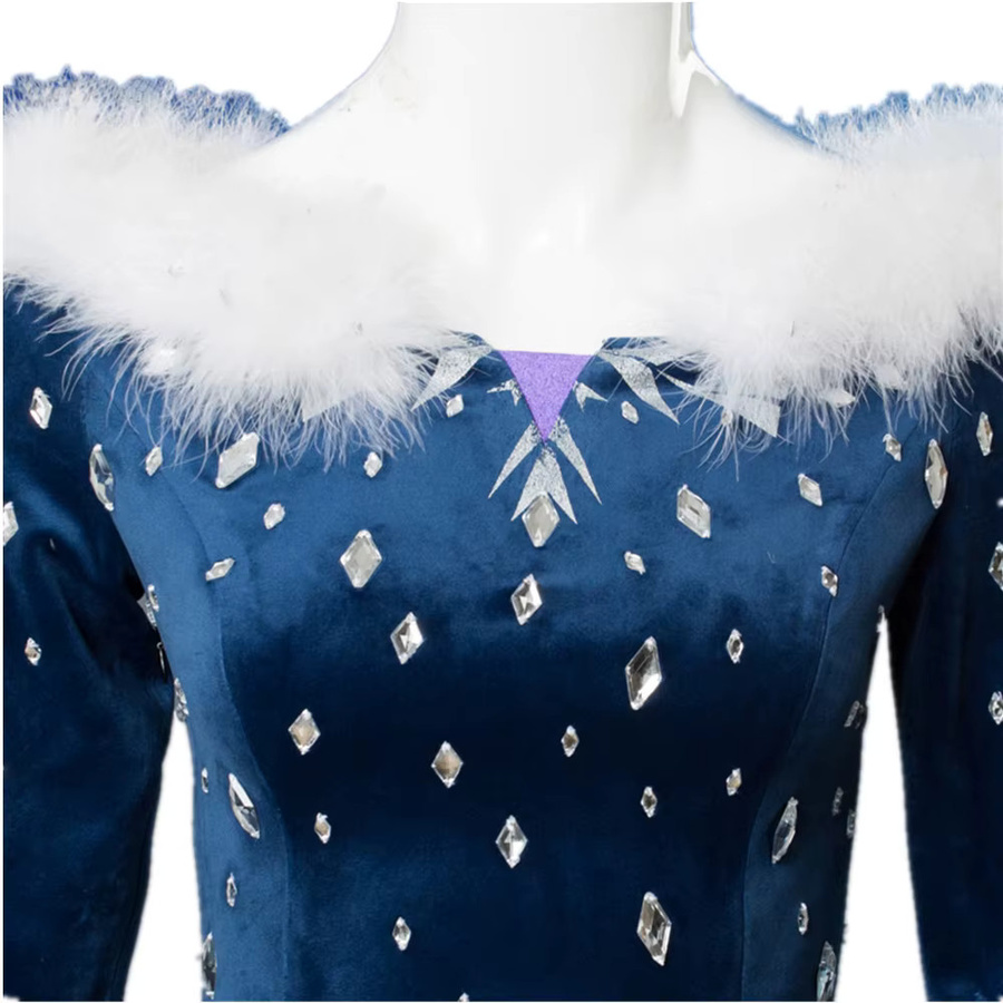 Schneestil Prinzessinnenkleid-Set, Cosplay-Kostüm, Blau - Bild 2