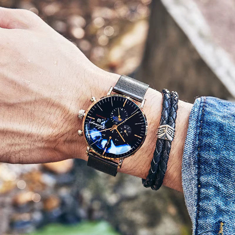 AILANG Armbanduhr Automatik, Edelstahl, Mondphase, Herren - Bild 5