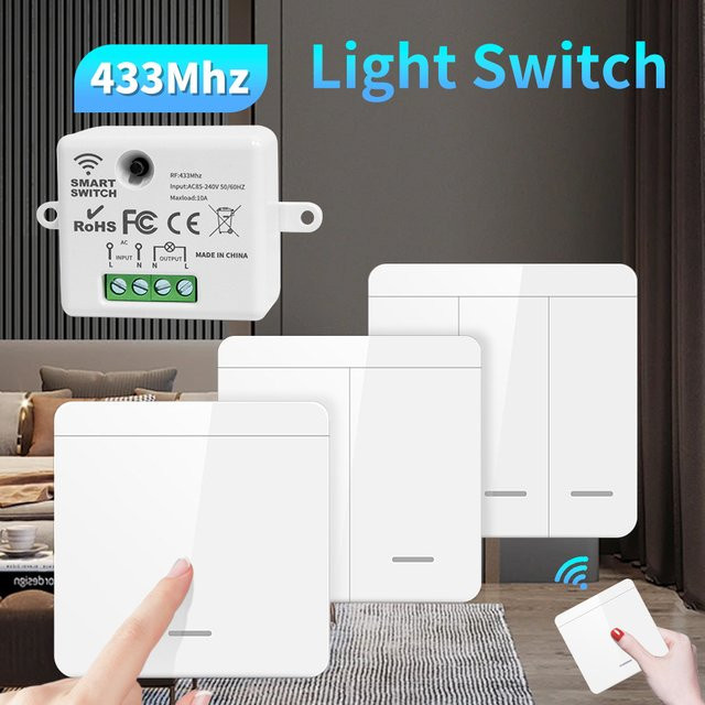 GGBEE Drahtloses RF433 Fernbedienungs-Modul für Lichtschalter und Wandschalter 220V - Bild 1