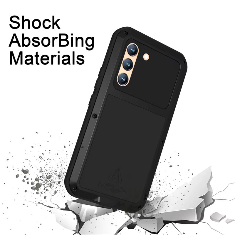 Love Mei Silikon Handyhülle für Samsung Galaxy S26 Ultra, S25, S24, S23 in Schwarz mit militärischem Schutz und Stoßfestigkeit - Bild 4