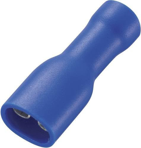 TRU COMPONENTS Flachsteckhülse Blau, 50 Stück, Steckbreite: 4,8 mm, Steckdicke: 0,5 mm, 180° Vollisoliert - Bild 1