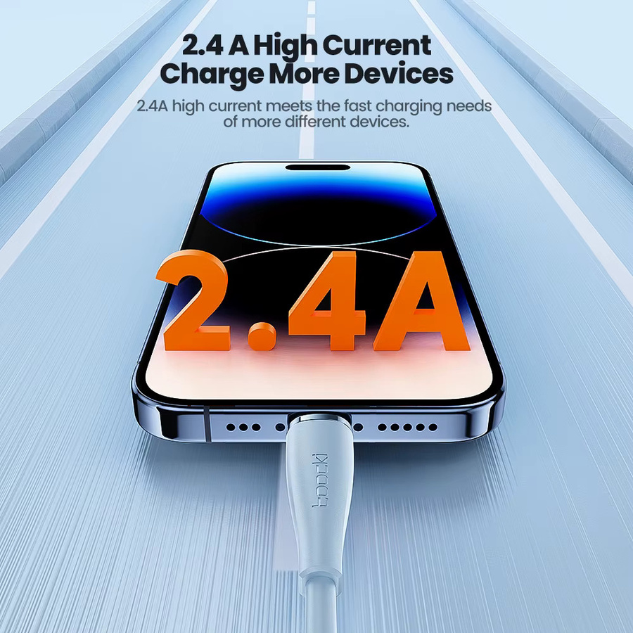 Toocki USB-A zu Lightning Schnellladekabel für iPhone und iPad in Grau - Bild 2
