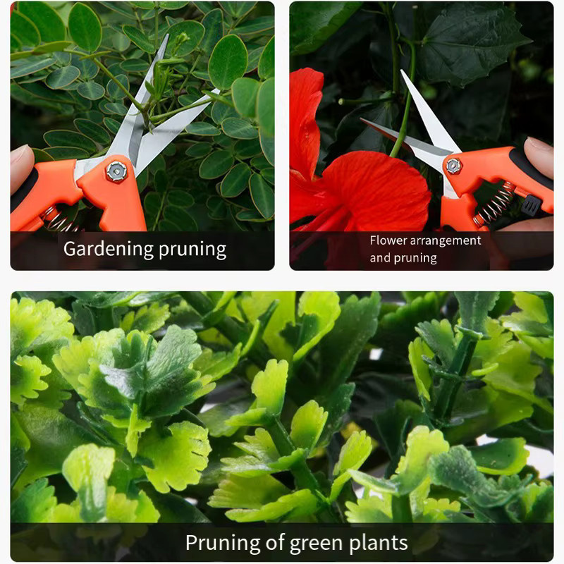 Gartenschere aus Edelstahl in Rot für Blumen, Obst und Weintrauben, erhältlich als gebogene oder gerade Ausführung - Bild 3